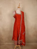 Radiant Vermilion Red Sequins Embroidered Design Silk Anarkali Salwar Suit with Dupatta