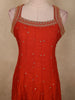Radiant Vermilion Red Sequins Embroidered Design Silk Anarkali Salwar Suit with Dupatta