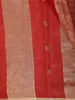 Radiant Vermilion Red Striped Zari Woven Design Pure Organza Saree with Zari Border
