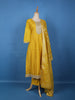 Radiant Yellow Floral Design Sequin Work Georgette Salwar Suit - Diadem