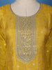 Radiant Yellow Floral Design Sequin Work Georgette Salwar Suit - Diadem