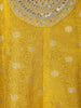 Radiant Yellow Floral Design Sequin Work Georgette Salwar Suit - Diadem