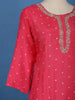 Rani Pink Butta Design Silk Cotton Salwar Suit