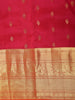 Rani Pink Butta Woven Design Kanchipuram Silk Saree with Contrast Gold Zari Border