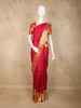 Rani Pink Butta Woven Design Kanchipuram Silk Saree with Contrast Gold Zari Border