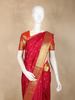 Rani Pink Butta Woven Design Kanchipuram Silk Saree with Contrast Gold Zari Border