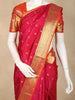Rani Pink Butta Woven Design Kanchipuram Silk Saree with Contrast Gold Zari Border
