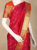 Rani Pink Butta Woven Design Kanchipuram Silk Saree with Contrast Gold Zari Border