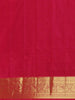 Rani Pink Butta Woven Kanchipuram Silk Saree with Rich Zari Border
