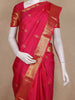 Rani Pink Butta Woven Kanchipuram Silk Saree with Rich Zari Border