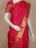 Rani Pink Butta Woven Kanchipuram Silk Saree with Rich Zari Border