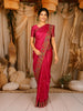 Rani Pink Butta Zari Woven Design Tussar Designer Saree with Birds Motif Border