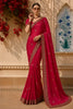 Rani Pink Butta Zari Woven Design Tussar Designer Saree with Birds Motif Border