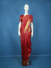 Rani Pink Diamond Butta Woven Pure Kanchipuram Silk Saree With Golden Zari Border