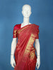Rani Pink Diamond Butta Woven Pure Kanchipuram Silk Saree With Golden Zari Border