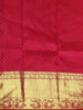 Rani Pink Diamond Butta Woven Pure Kanchipuram Silk Saree With Golden Zari Border