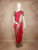 Rani Pink Floral Butta And Stripes Woven Kanchipuram Silk Saree