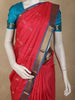 Rani Pink Floral Butta Woven Design Kanchipuram Silk Saree with Contrast Border