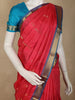 Rani Pink Floral Butta Woven Design Kanchipuram Silk Saree with Contrast Border