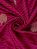 Rani Pink Floral Butta Woven Design Semi Banarasi Saree with Zari Border
