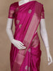 Rani Pink Floral Butta Woven Design Semi Banarasi Saree with Zari Border