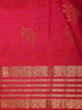 Rani Pink Floral Butta Zari Woven Design Pure Kanchipuram Silk Saree with Floral Zari Border