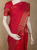 Rani Pink Floral Butta Zari Woven Design Pure Kanchipuram Silk Saree with Floral Zari Border