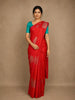 Rani Pink Floral Design Kanchipuram Silk Saree With Solid Border