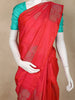 Rani Pink Floral Design Kanchipuram Silk Saree With Solid Border