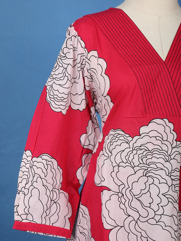 Rani Pink Floral Design Printed Cotton Salwar Suit - Diadem