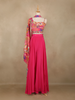 Rani Pink Floral Design Synthetic Palazzo Lehenga Suit