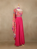 Rani Pink Floral Design Synthetic Palazzo Lehenga Suit