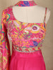Rani Pink Floral Design Synthetic Palazzo Lehenga Suit