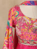 Rani Pink Floral Design Synthetic Palazzo Lehenga Suit