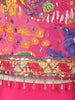 Rani Pink Floral Design Synthetic Palazzo Lehenga Suit