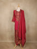 Rani Pink Floral Embroidered Design Cotton Patiala Salwar Suit
