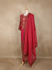 Rani Pink Floral Embroidered Design Cotton Patiala Salwar Suit