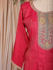 Rani Pink Floral Embroidered Silk Cotton Salwar Suit