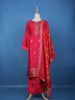 Rani Pink Floral Embroidered Silk Salwar Suit