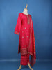 Rani Pink Floral Embroidered Silk Salwar Suit
