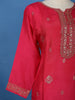 Rani Pink Floral Embroidered Silk Salwar Suit