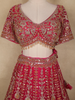Rani Pink Floral Embroidery Design Bridal Net Lehenga