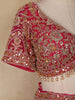 Rani Pink Floral Embroidery Design Bridal Net Lehenga