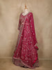 Rani Pink Floral Embroidery Design Net Lehenga