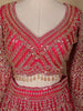 Rani Pink Floral Embroidery Design Net Lehenga
