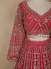 Rani Pink Floral Embroidery Design Net Lehenga