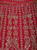 Rani Pink Floral Embroidery Design Net Lehenga