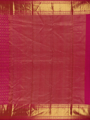 Rani Pink Floral Geometric Woven Pure Kanchipuram Silk Saree - Diadem