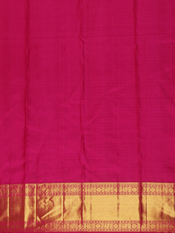 Rani Pink Floral Geometric Woven Pure Kanchipuram Silk Saree - Diadem