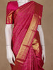 Rani Pink Floral Geometric Woven Pure Kanchipuram Silk Saree - Diadem
